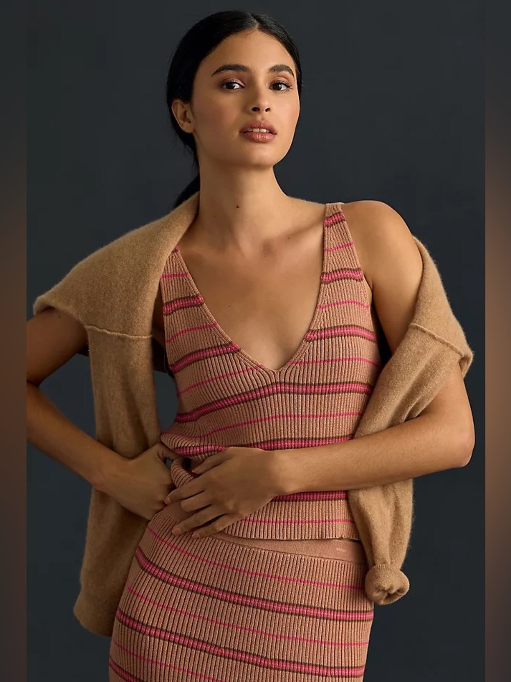 New Anthropologie Nation LTD Haru Rib Cami Tank knit stripes size medium